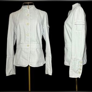 Vintage Faconnable Textured Fitted Jacket w/ Stand Collar & Long Button Cuffs, S